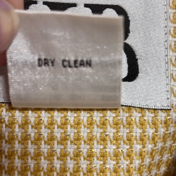 Women's Yellow and Gold Blazer with White Satin Accents - Picture 6 of 7